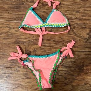 women’s small tropical colored bikini